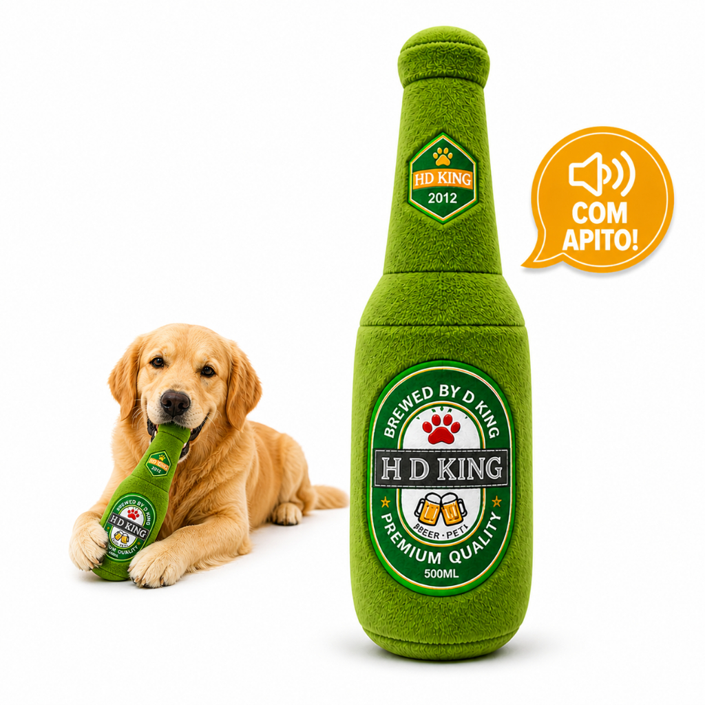 cerveja de pelúcia, Brinquedo pet garrafa de cerveja para cães  - com apito divertido