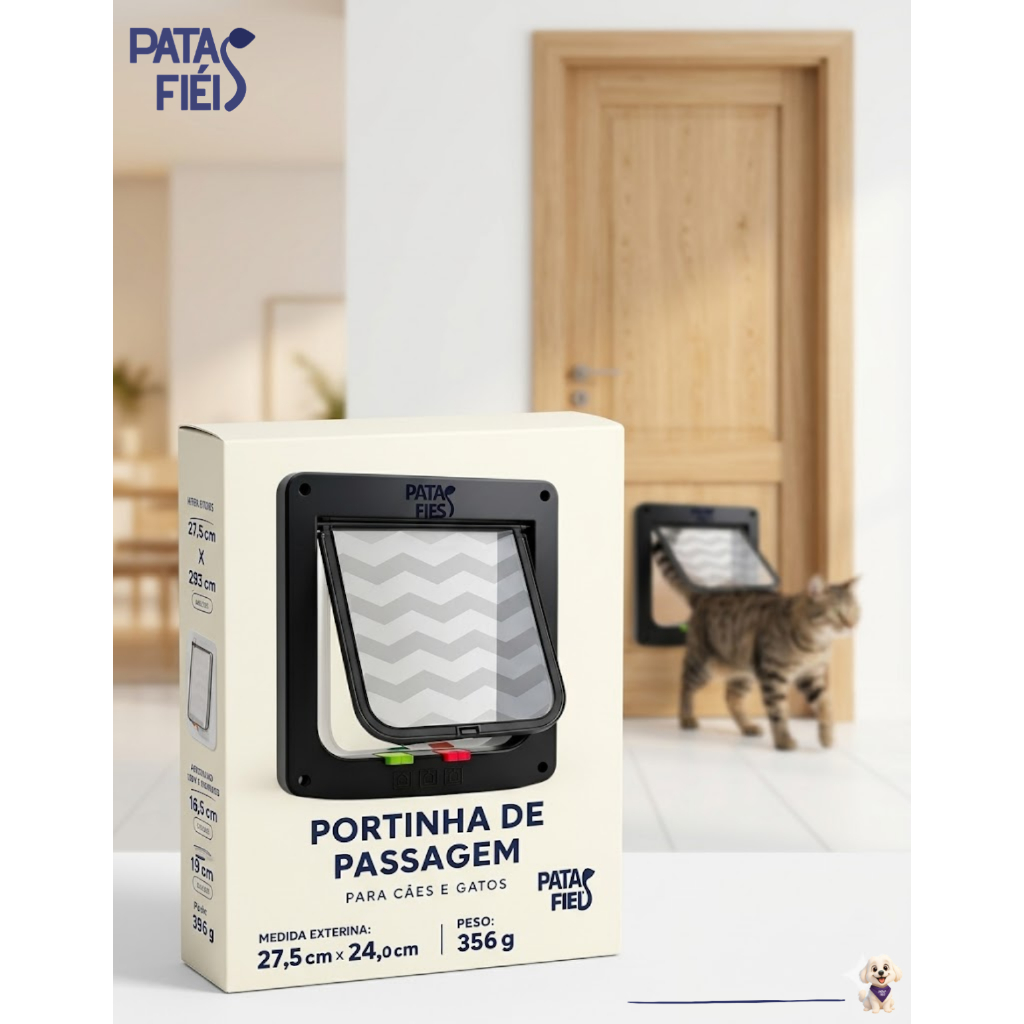 Portinha de Gato Passagem Pet Cachorro Grande - 2 Cores
