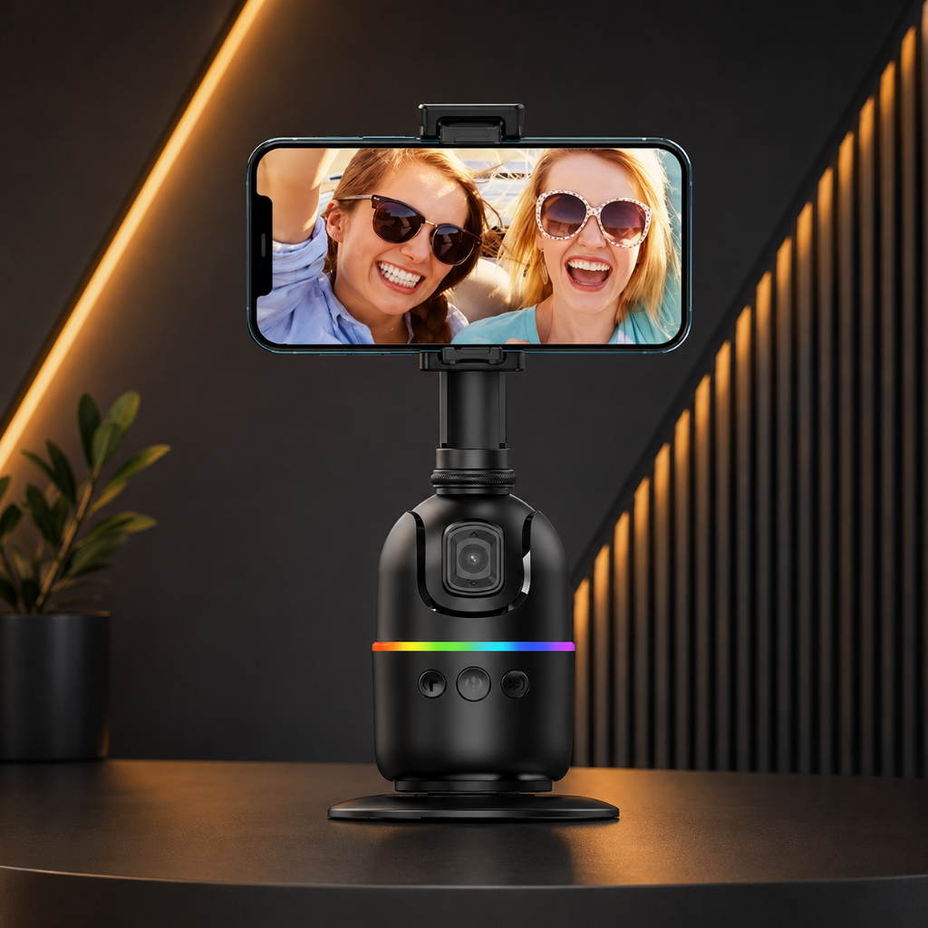 Estabilizador Gimbal de Smartphone 360° Rastreamento Inteligente de Rosto AI Controle Inteligente