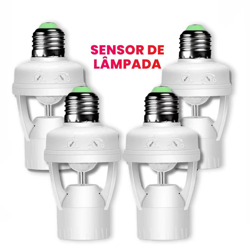 Sensor Movimento Lâmpada Soquete E27 Presença Automático Bivolt 110V 220V 60W 🔦✨🚶
