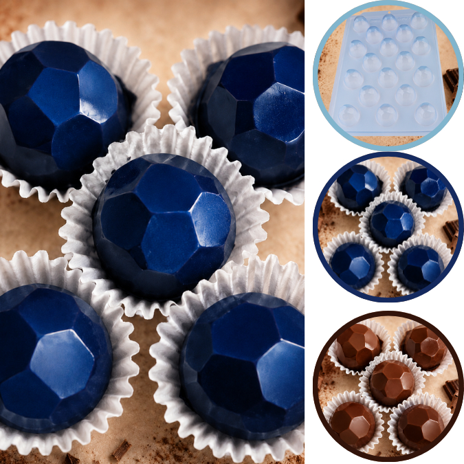 1~5 Forma BWB Simples Semiprofissional, Doces Finos Chocolates Cód. 3545 - SP Trufa Marcada (CHOCO)