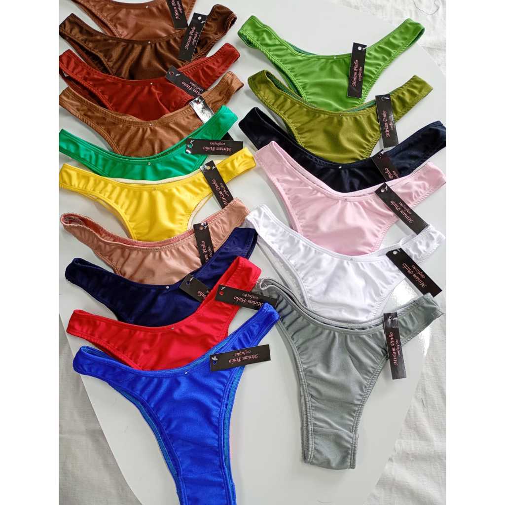 Kit 4 Calcinhas Tanga Asa Delta em Lycra Forro de Algodão Cores Aleatórias