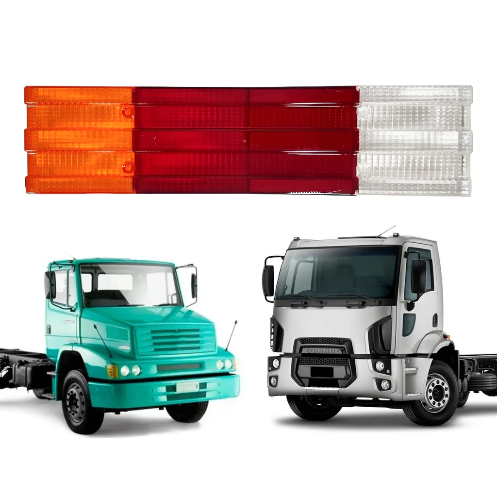 Lente lanterna traseira tricolor compatível com caminhões Mercedes-Benz e Ford Cargo