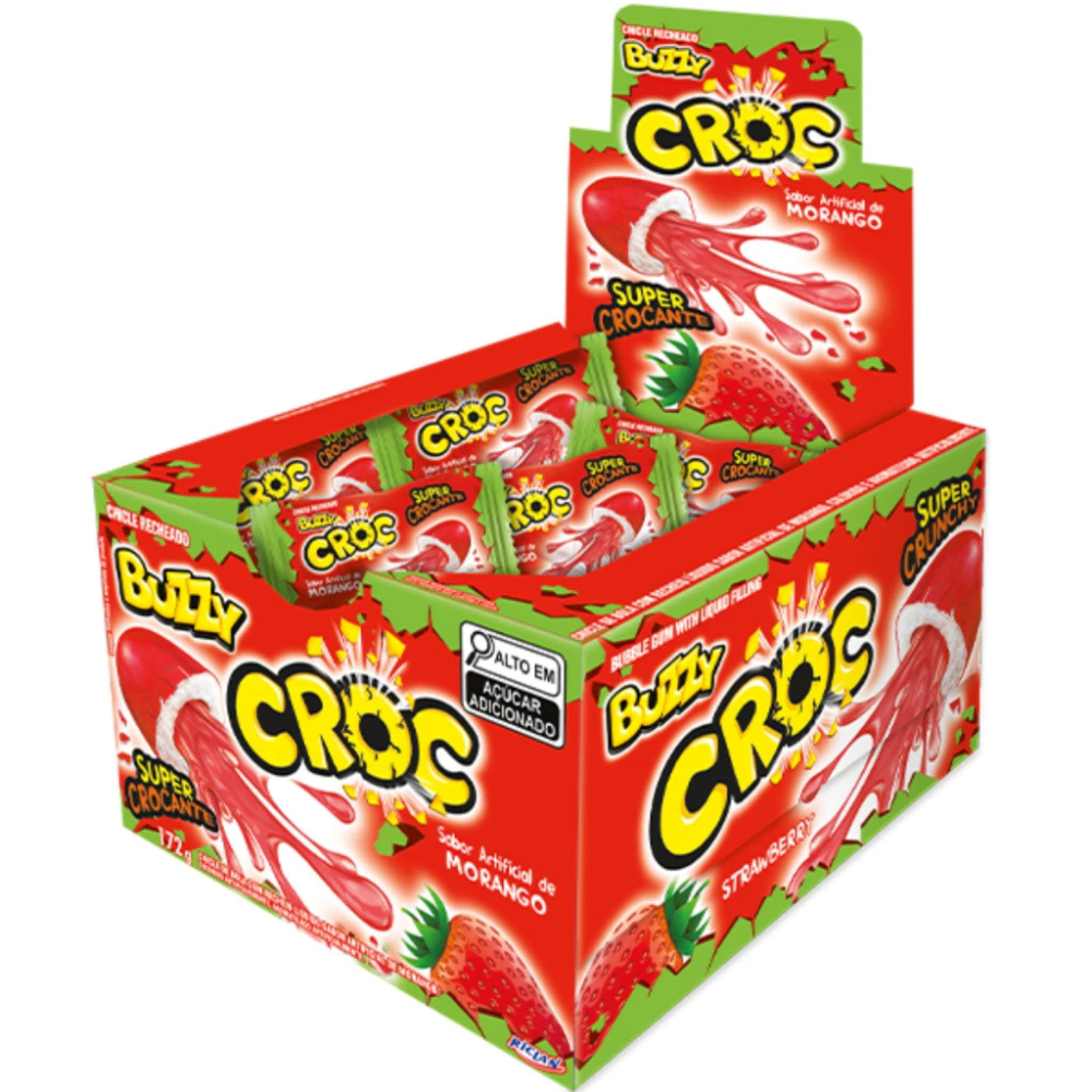 Chiclete Croc Buzzy Morango C/40un