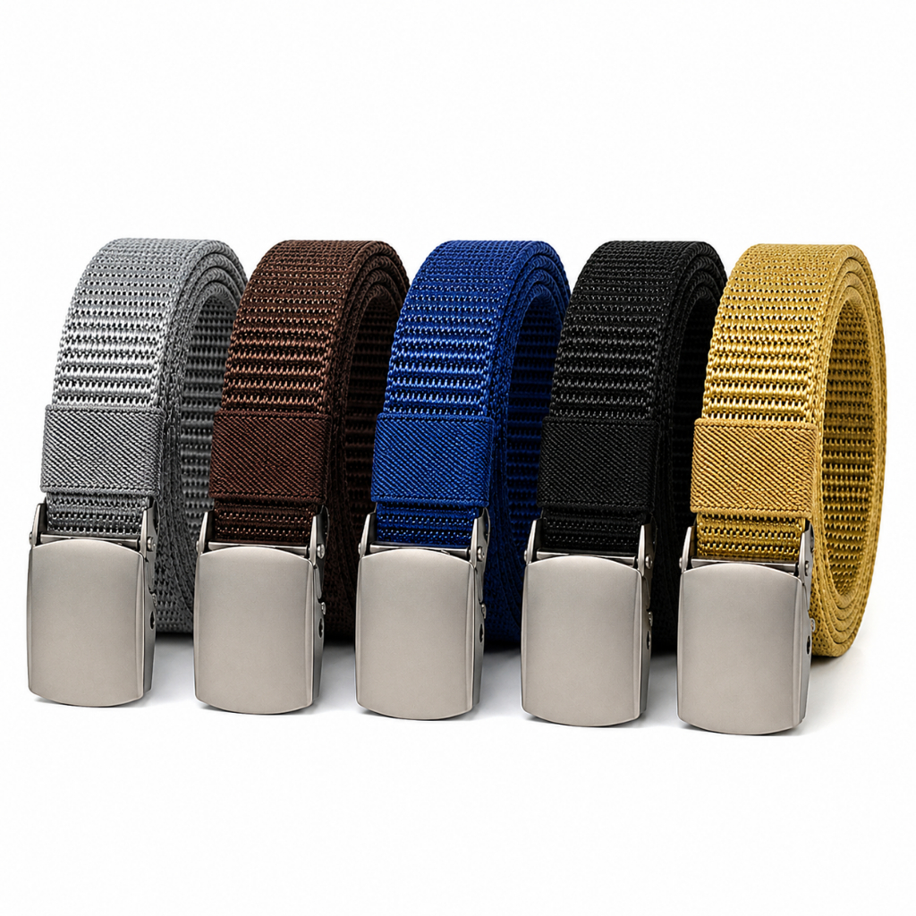 Cinto Masculino de Nylon Ajustável com Fivela Automática Tático Casual Resistente e Confortável