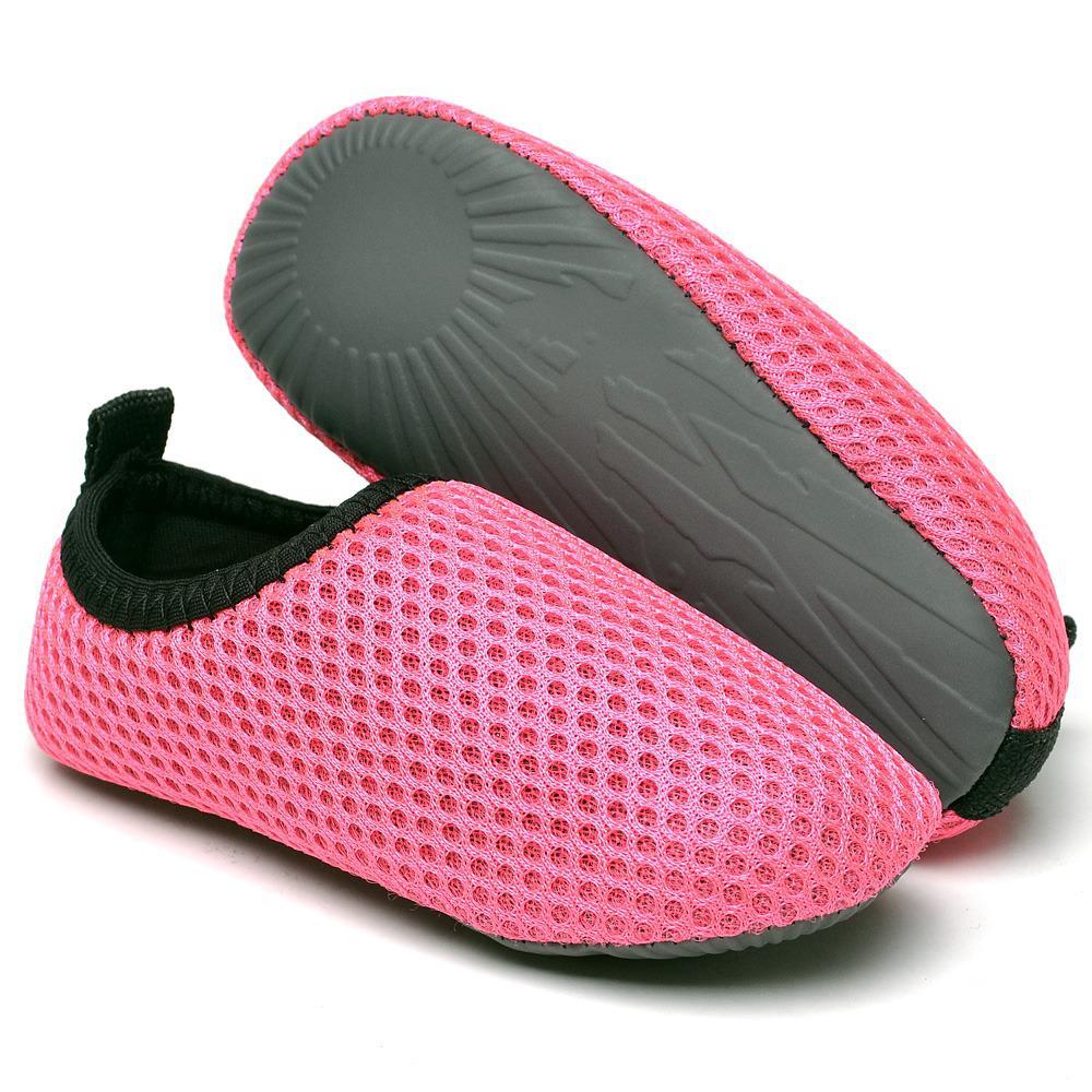 Sapatilha Antiderrapante Rosa  Neoprene Sapato Aquático De Criança Infantil Calce Fácil