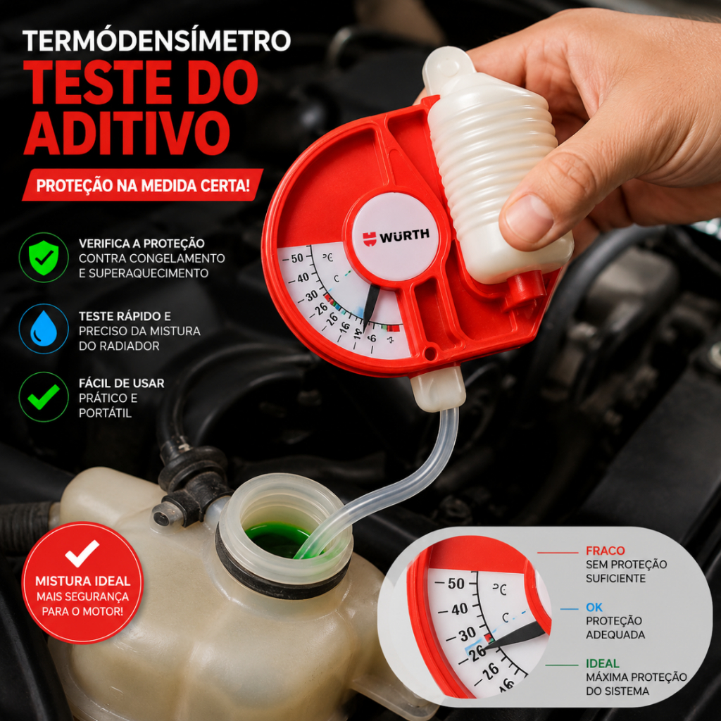 Termodensímetro Wurth Teste Aditivo Radiador Profissional