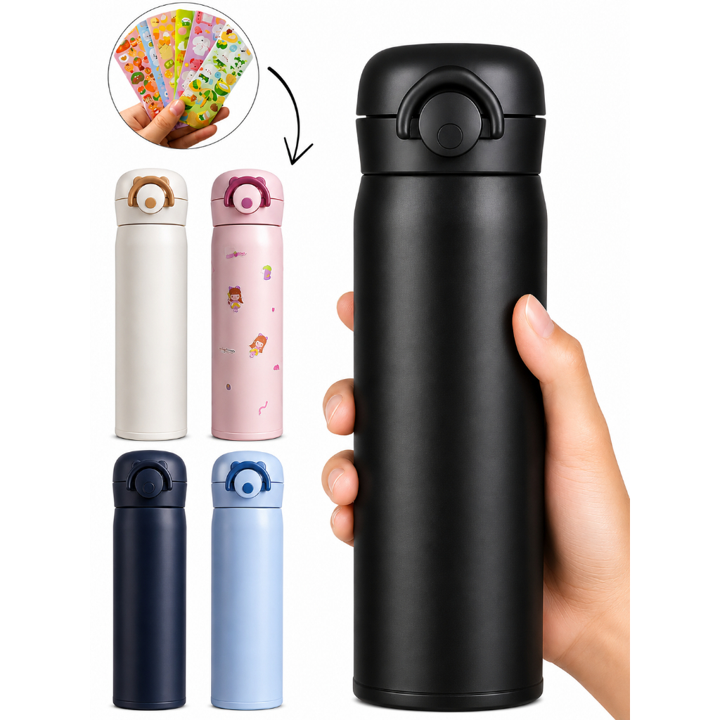 Garrafa Térmica Squeeze Aço Inox 500ml Com Trava Academia Treino Passeio Carro Para Suco Água Café