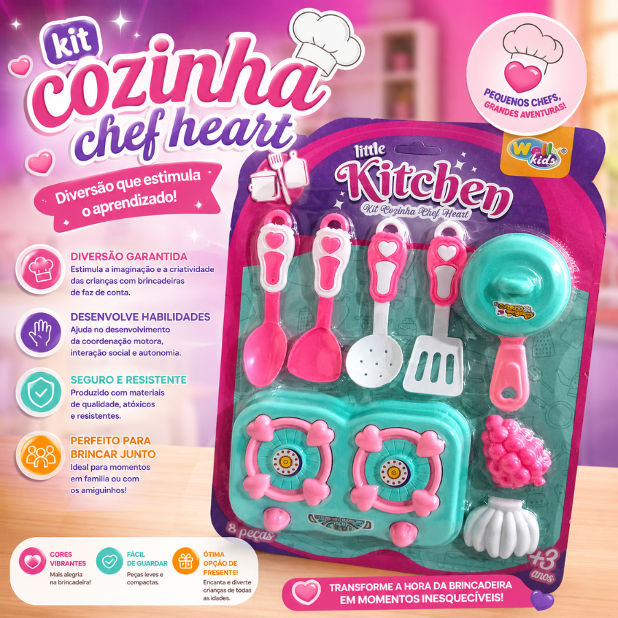 Brinquedo Menina 8 Peças de Cozinha Eletrodomésticos Faz de Conta
