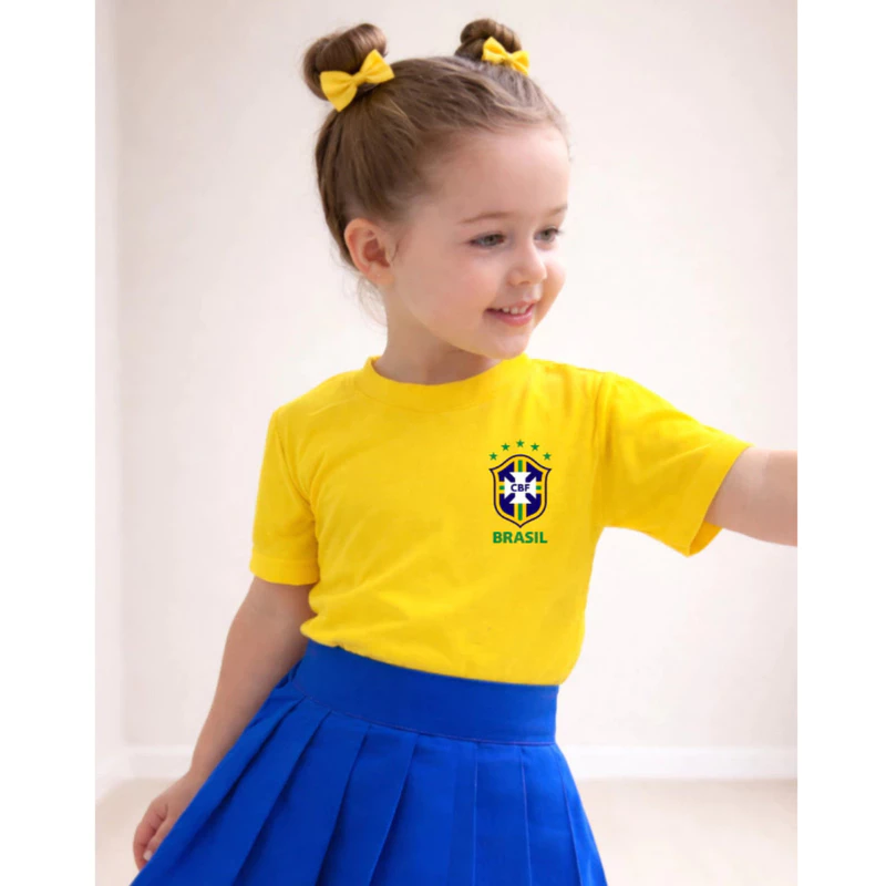 "Camiseta Infantil Brasil: Estilo e Conforto! 🇧🇷"
