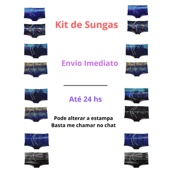 Sunga Boxer Masculina Estampada Praia Piscina Adulto com Forro e Cordão Ajustável Premium