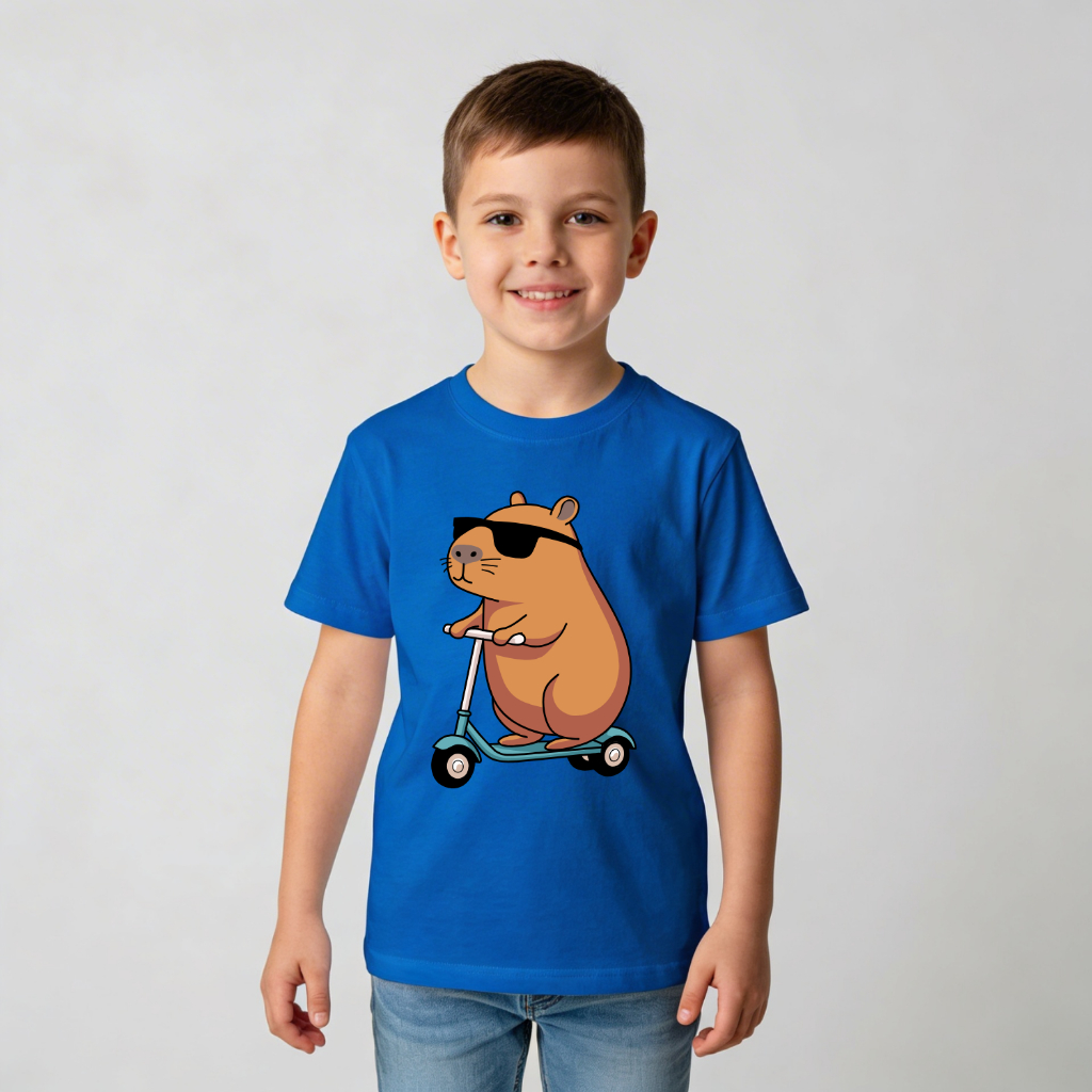 Camiseta Capivara Infantil Menino Desenho Estampada Tamanho 2 ao 14  Masculina 100% Algodão Super Macia