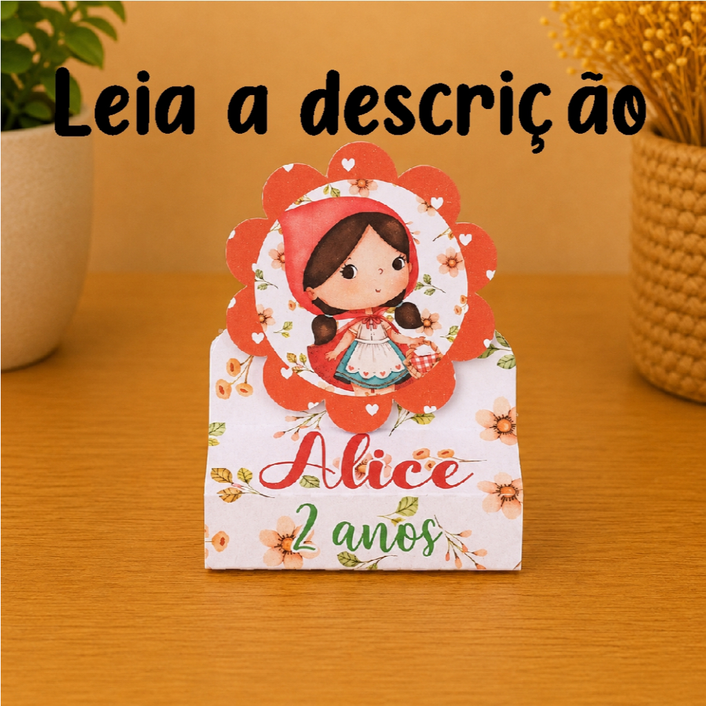 Porta Bis duplo PEGUE E MONTE Chapeuzinho Vermelho Lembrancinha de festa infantil -Personalizados - aniversário