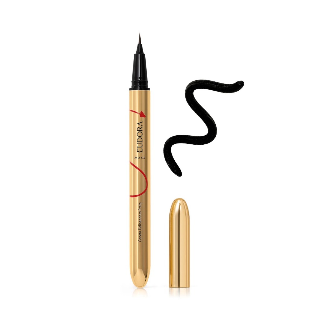Caneta Delineadora Eudora Make Iconic Liner Preta 0,4ml