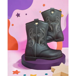 🤠✨ Bota Texana Preta Infantil Feminina – Estilo, Conforto e Muito Charme 👢🖤