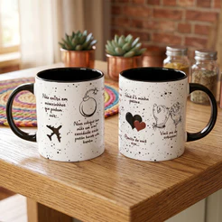 Caneca Porcelana Amigas Frase De Amizade 325ml Cilíndrica