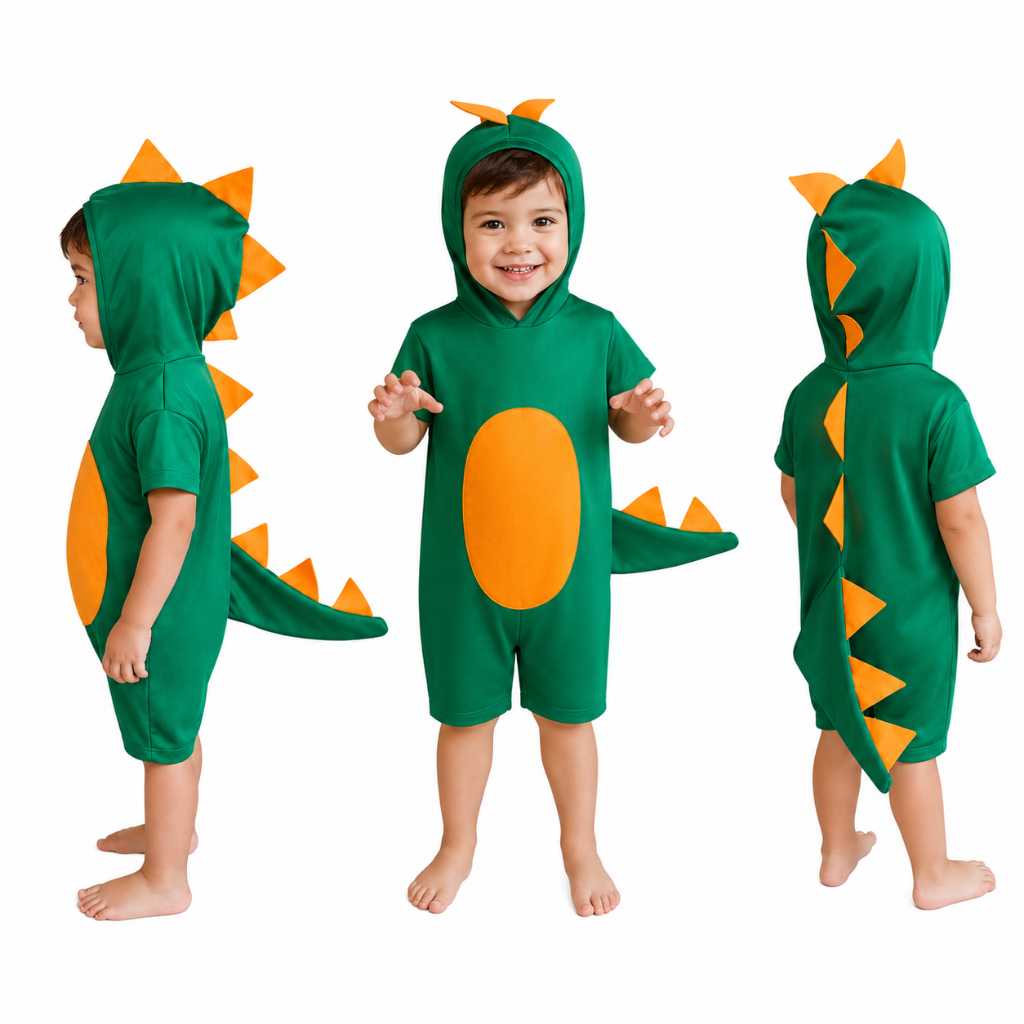 Fantasia Dinossauro Infantil Macacão Kigurumi Bebê Roupa de menino Curto