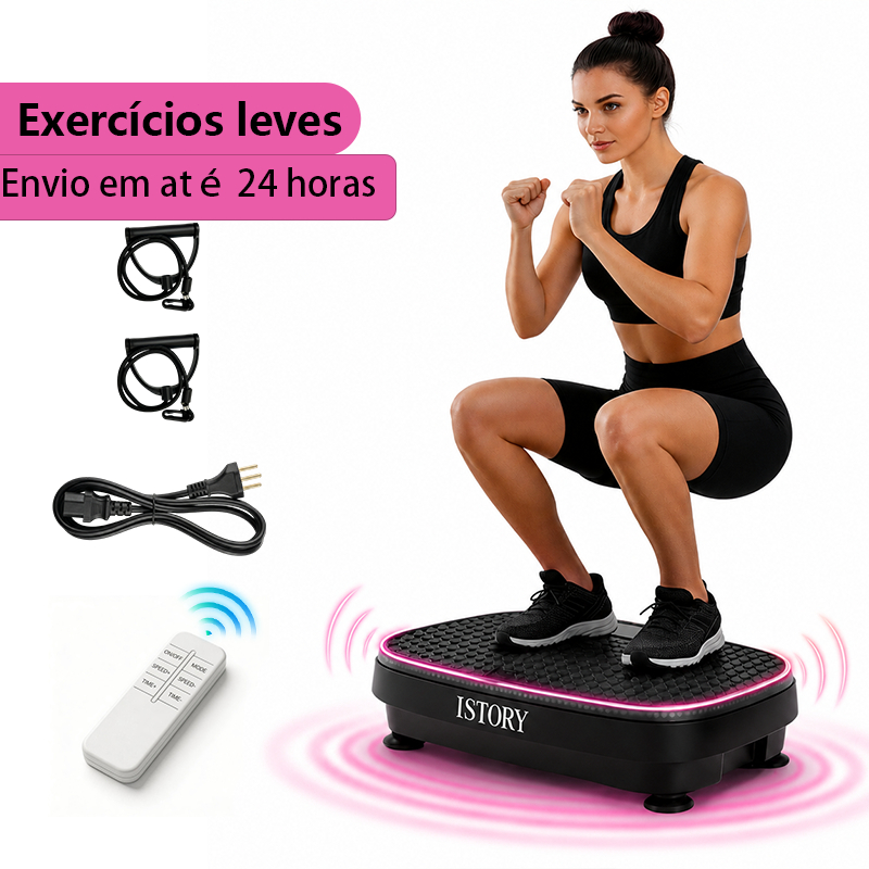 【ISTORY】plataforma vibratória elétrica fitness emagrecedor Dupla tensão exercícios Exercícios leves