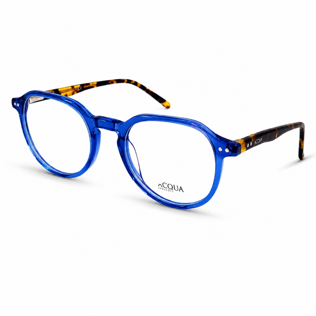 Óculos de Grau ACQUA Feminino Masculino Azul Translúcido 49-22-142 Armação Leve Estilo Moderno