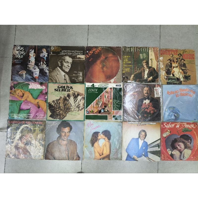 lote 15 LP discos vinil pop rock dance samba lenta mpb 4A