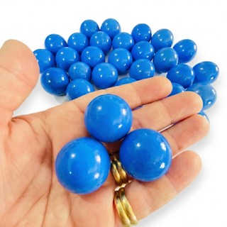 20 Bolão Gude Azul 25mm Bolinha de Vidro Importada Bonita Birosca Peteca Jogo Tradicional Infantil