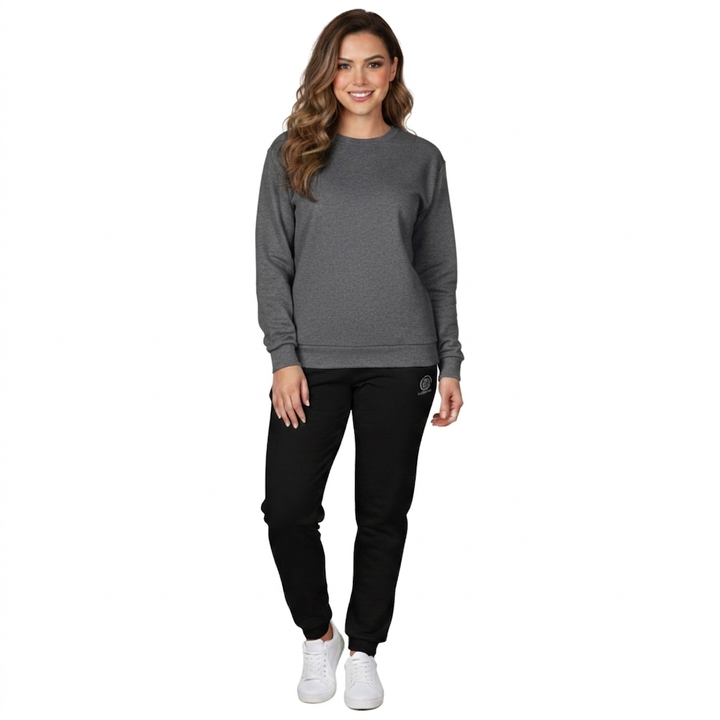 Conjunto Feminino Moletom Grosso Flanelado Jogger Gola careca Quentinho Confortável Frio Premium 2026