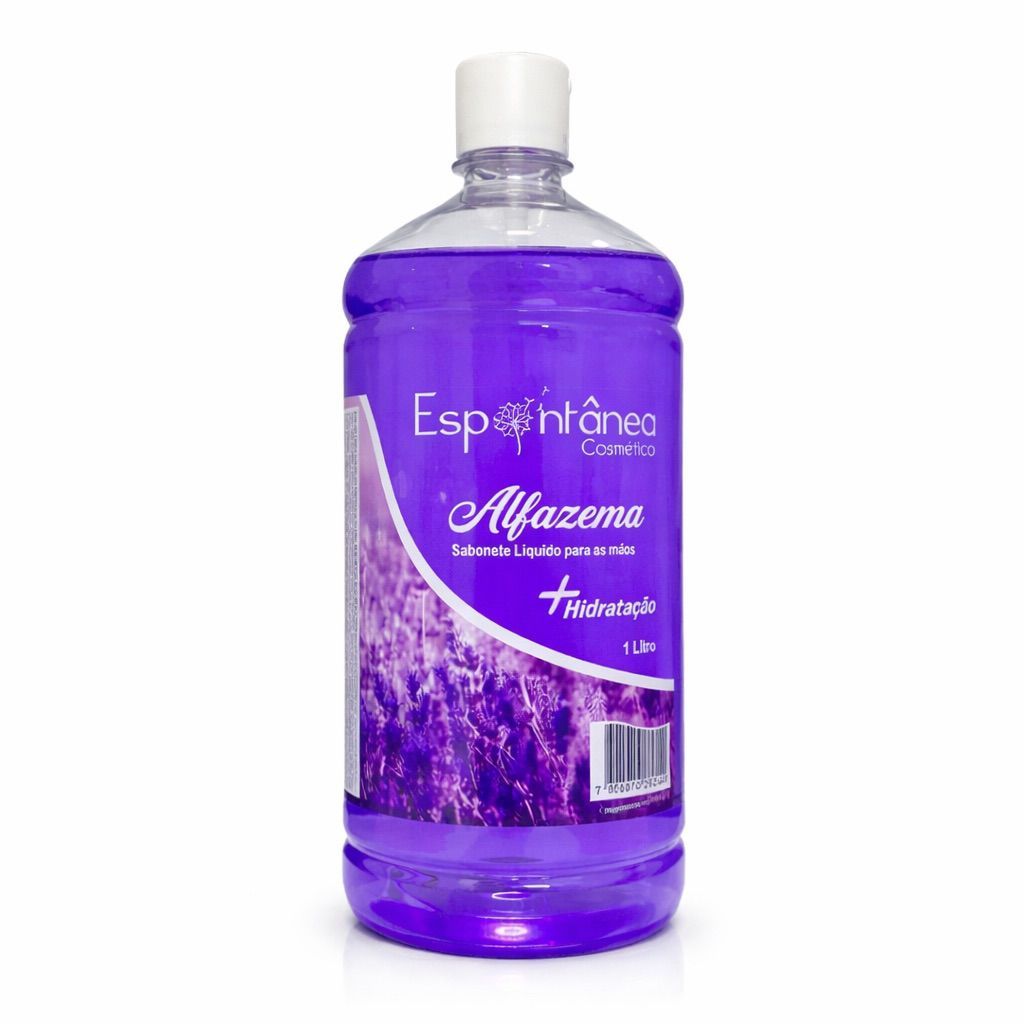 Sabonete Líquido Alfazema 1L Hidratante Aloe Vera Mãos Alta Viscosidade Espuma Cremosa Perfumado