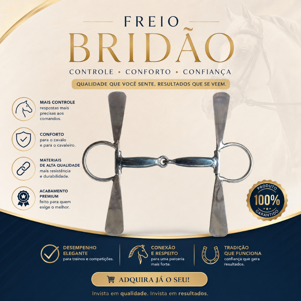 Bridão Tala Inox com Bocal Grosso de Ferro – Resistência e Conforto na Montaria | Oferta da Loja
