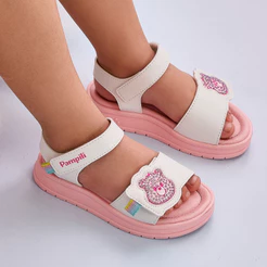 Sandália Papete Infantil Ursinhos Carinhosos Rosa Pampili
