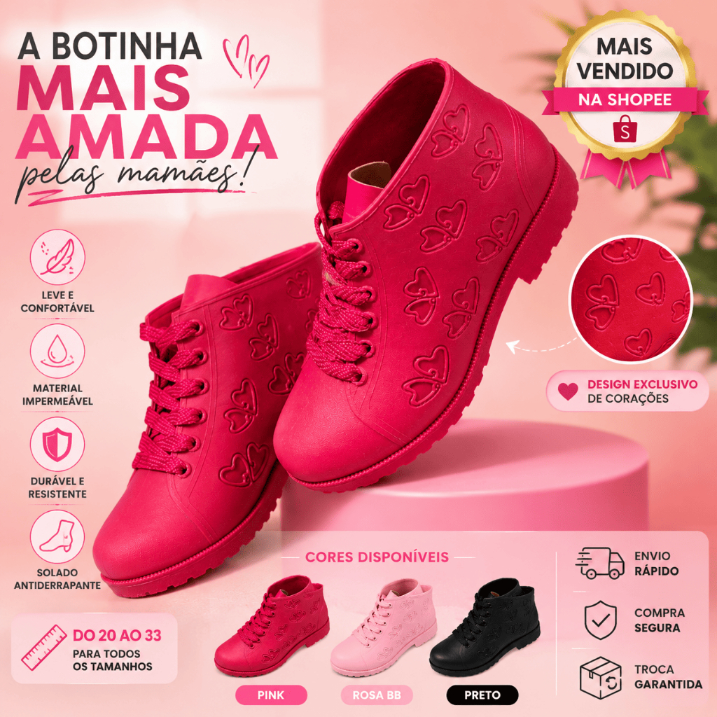 Coturno infantil lindo e confortável