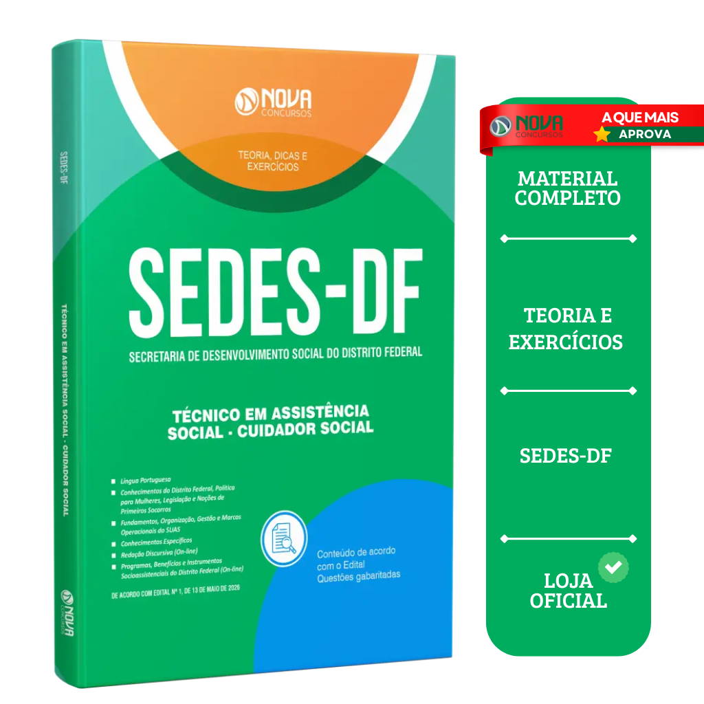 Apostila SEDES-DF 2026 - Técnico em Desenvolvimento e Assistência Social (TDAS) - Cuidador Social
