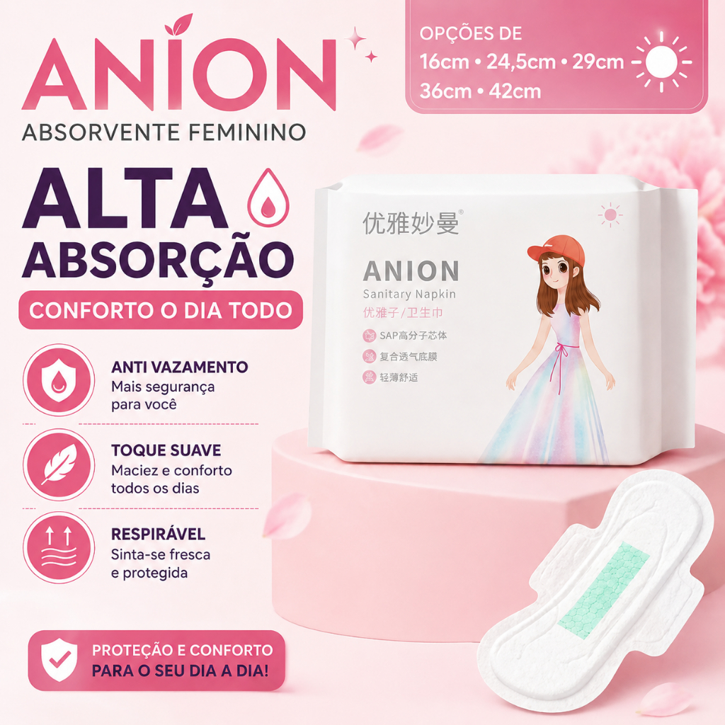 Absorvente Feminino Com Abas Tecnologia Chinesa Alta Absorção Respirável Toque Suave Anti Vazamento
