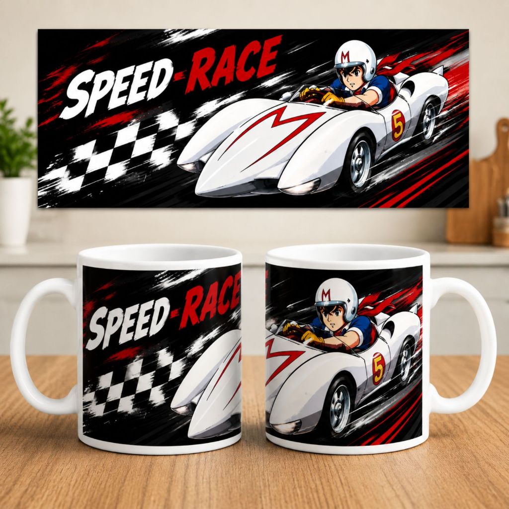 CANECA PERSONALIZADA SPEED RACER | SPEED RACE | DESENHO CLÁSSICO GEEK RETRÔ | PRESENTE FÃ ANIME