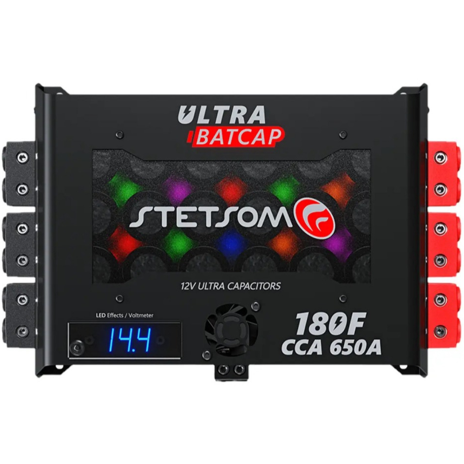 Capacitor Som Automotivo Stetsom 180F Ultra Batcap 650A Barramento RGB 12V