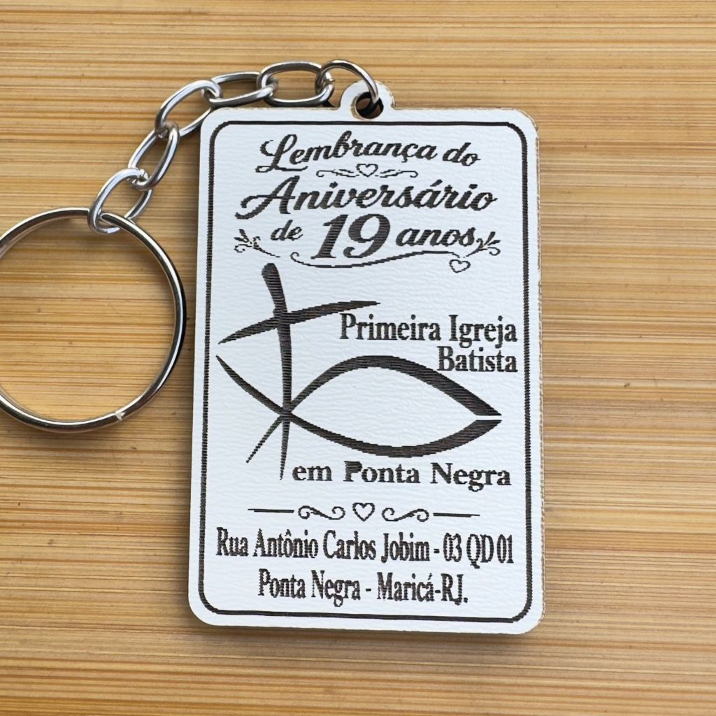 Kit Chaveiros - Igreja Batista Personalizado MDF Aniversário Evento Religioso Lembrancinha em MDF