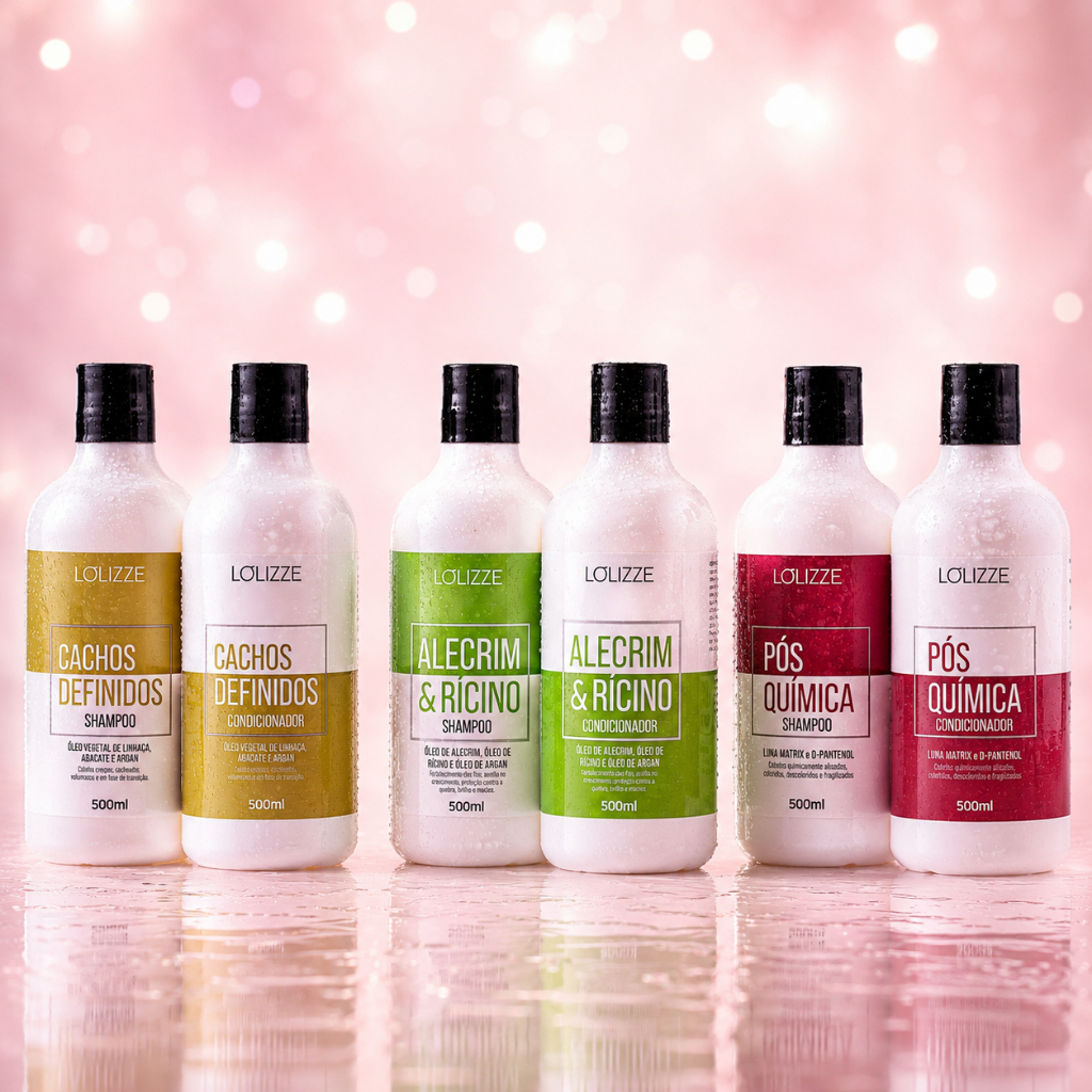 Kit Shampoo + Condicionador 500ml Antiqueda, Antifrizz e Definição De Cachos