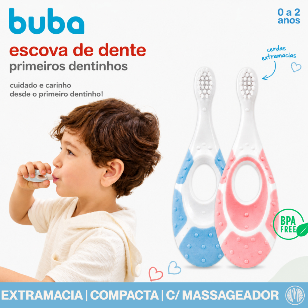 Escova de Dente Primeiros Dentinhos Extramacia Oval Massageador Gengiva