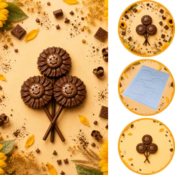 1~10 FORMA SIMPLES PIRULITO GIRASSOL CÓD.:89 - (C8) EM ACETATO BWB PARA BOMBOM, DOCES DE CHOCOLATES (CHOCO)