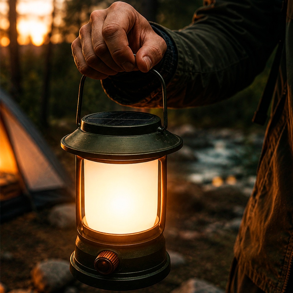 Lanterna Recarregável Led Lamparina Lampião Solar Camping Pesca Trilha Fazenda Sítio Dura Até 12h