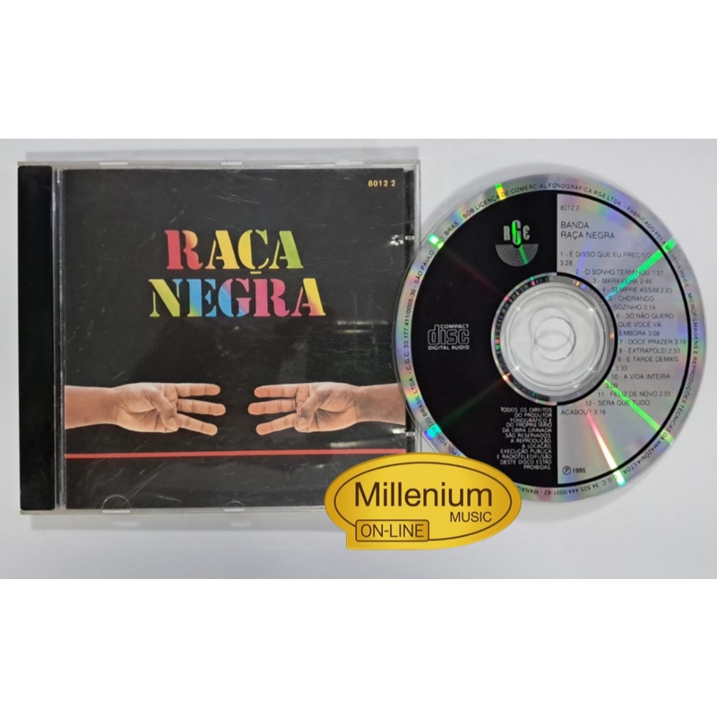 CD Raça Negra  É Tarde Demais  Volume 6 - 1995  Original Gravadora Colecionador Ótimo Estado