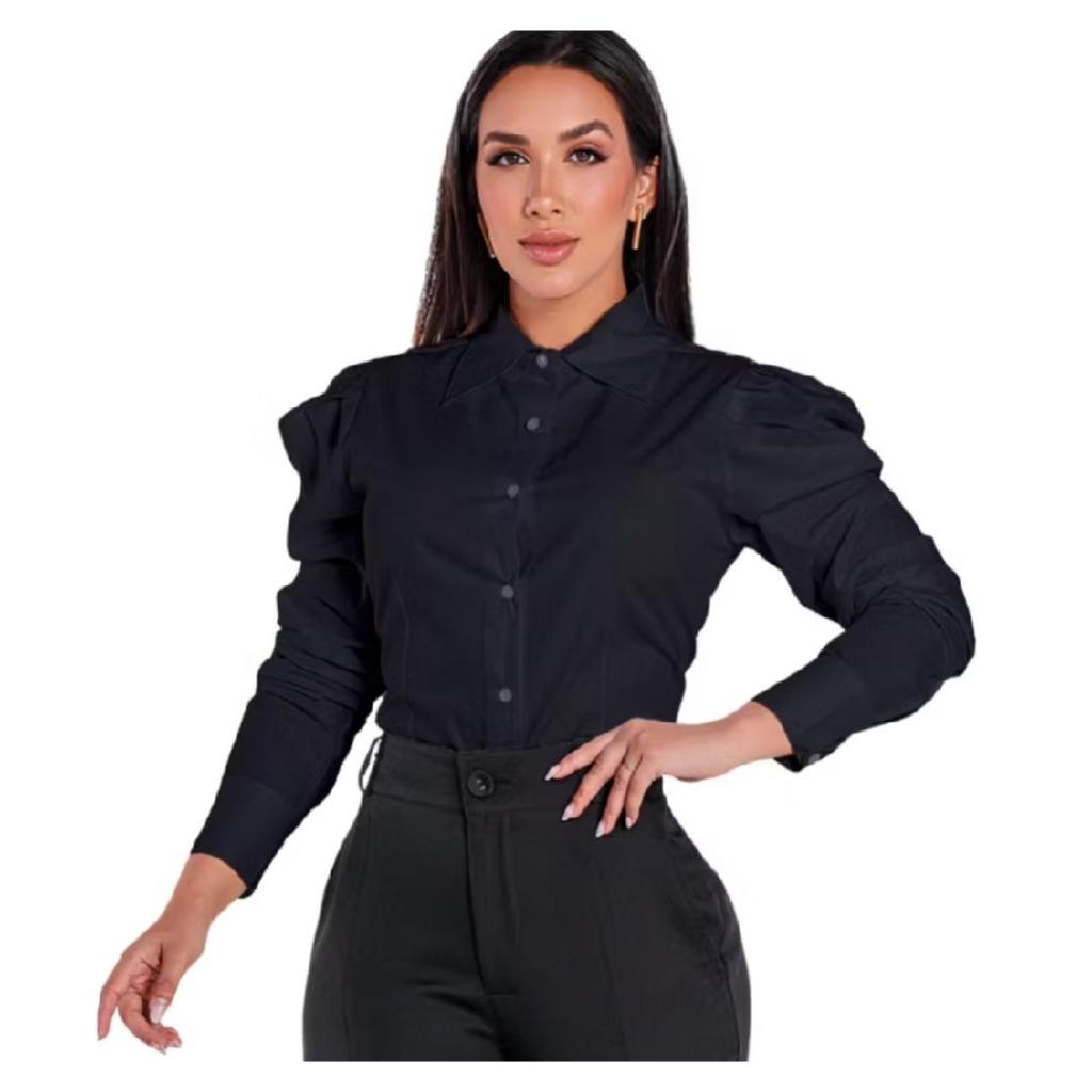 Camisa Social feminina manga longa Branca - Camisa Branca Feminina