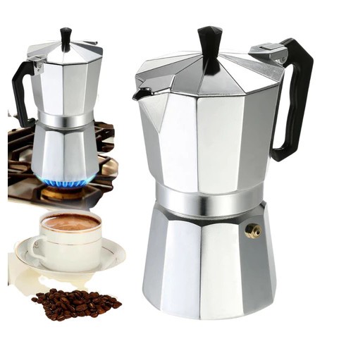 Cafeteira Italiana Alumínio de alta qualidade Moka 3/6/9/12 Xícaras Alumínio Café Puro Vários Tamanhos