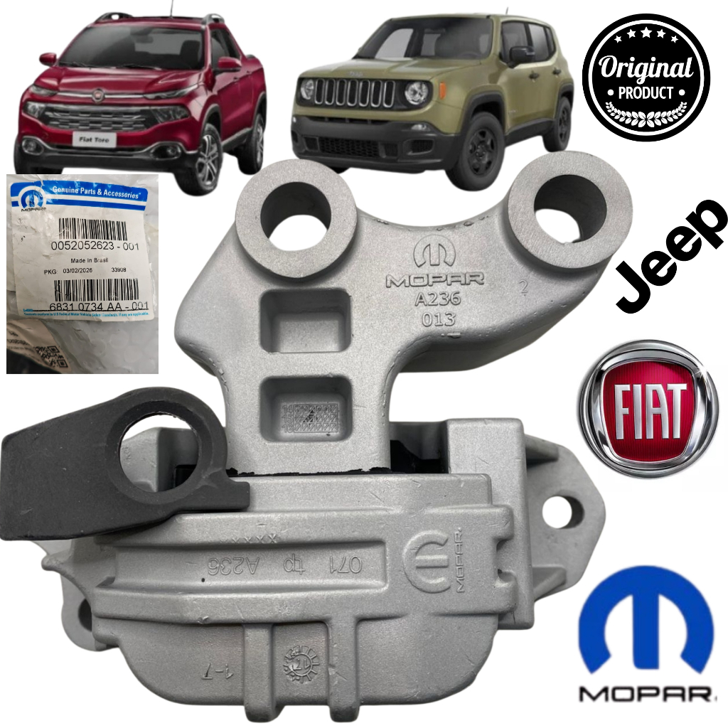 Coxim do Motor Direito Original Genuine Mopar Fiat Toro 1.8 Flex 2015 até 2021 Jeep Renegade 1.8 Flex 2015 até 2021