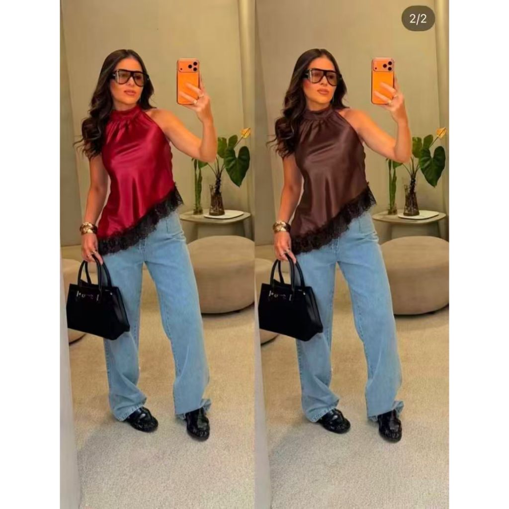 Blusa feminina frente única YY3028(Cetim)