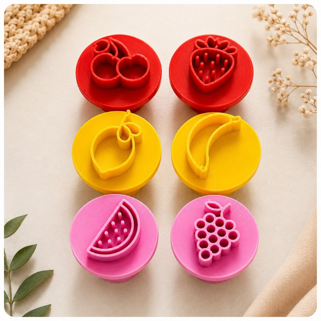 Kit Carimbos para Brigadeiro frutas Frutinhas Marcador Molde Argila
