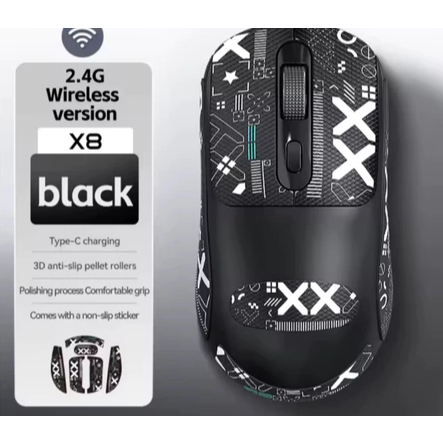 Mouse Gamer X8 RGB – 7200 DPI, LED RGB, Alta Precisão, Design Ergonômico para Jogos e PC