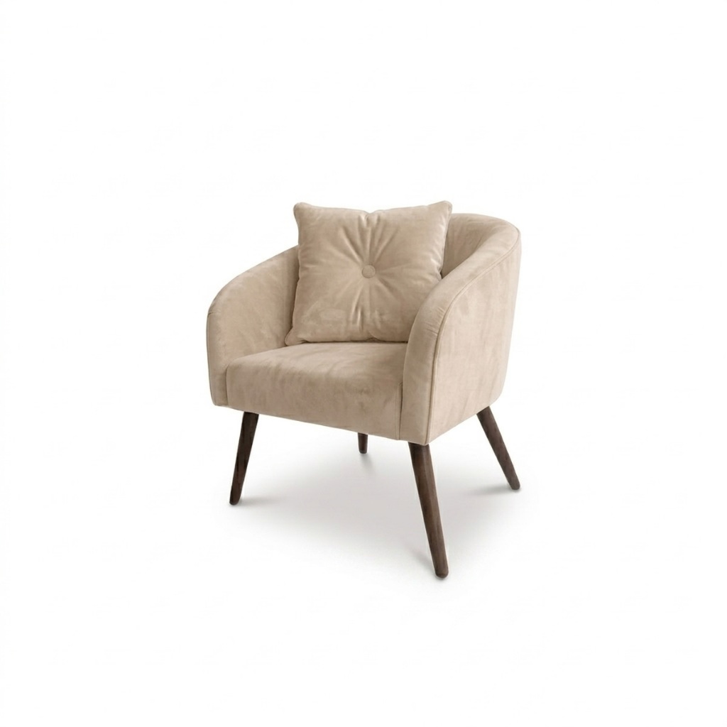 Poltrona Pé Palito Pés Palito Cadeira Pé Palito Decorativa Para Quarto Escritório Moderna Luana
