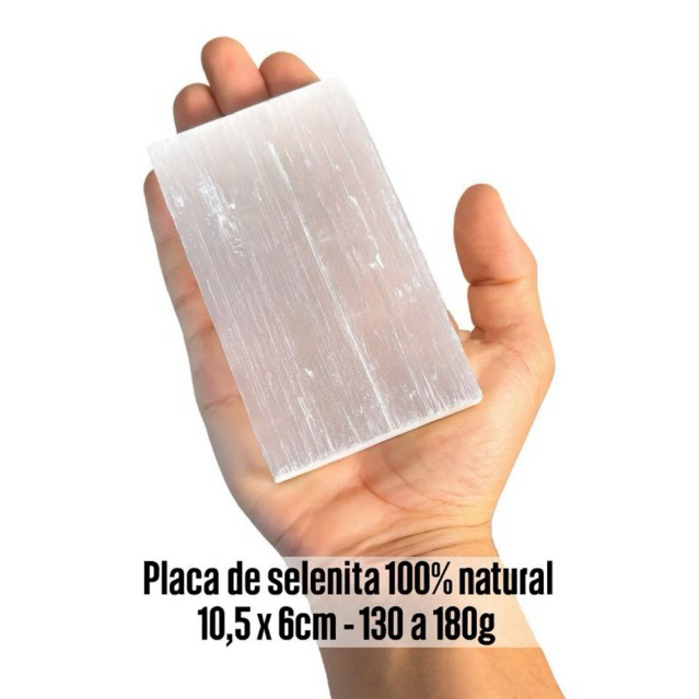 Placa Selenita Branca Pedra Natural Bruta Limpeza de Cristal