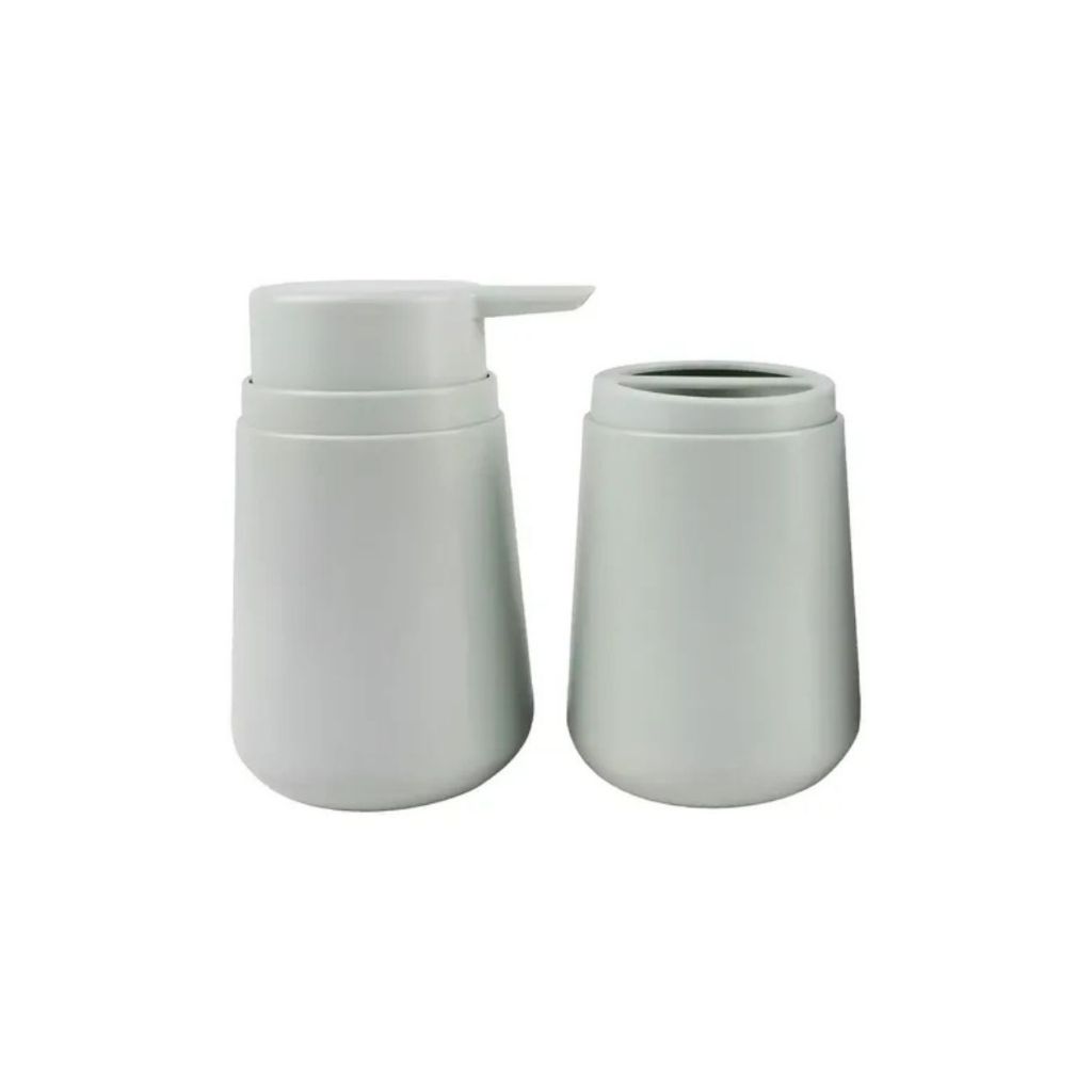 Kit Banheiro Lavabo Sabonete Liquido Porta Escova Acqua 2pçs