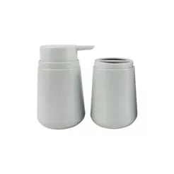 Kit Banheiro Lavabo Sabonete Liquido Porta Escova Acqua 2pçs